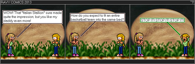 "Entire basketball team," I've seen movies. I have to put glasses on Nancy for each panel.