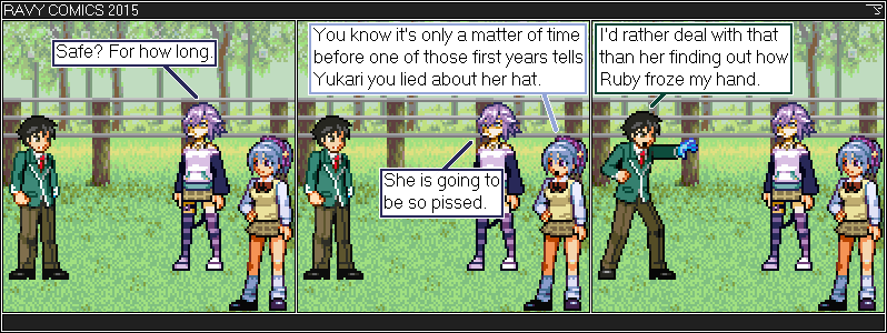 Rosario Vampire. Tsukune. Kurumu. Mizore.