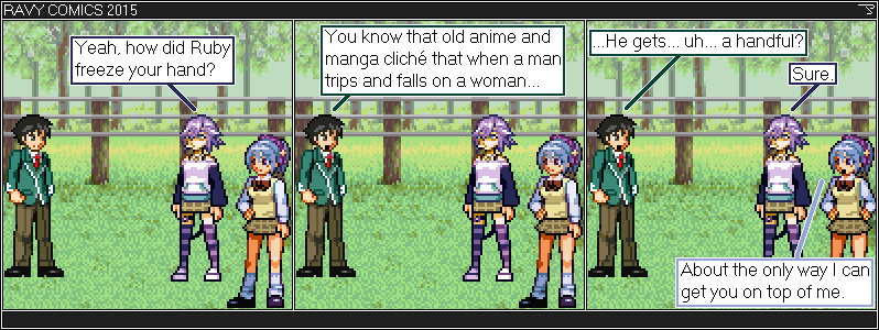 Rosario Vampire. Tsukune. Kurumu. Mizore.