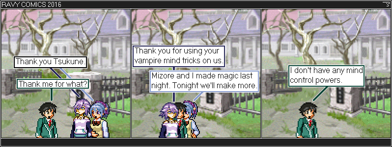 Rosario Vampire. Kurumu x Mizore x Tsukune.